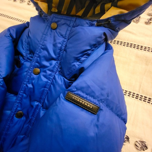 Burberry Kids Royal Blue Puffer Coat - Picture 1 of 5